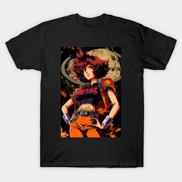 Anime Hot Girl in Futuristic outfit 90s style T-Shirt by Bubblebug